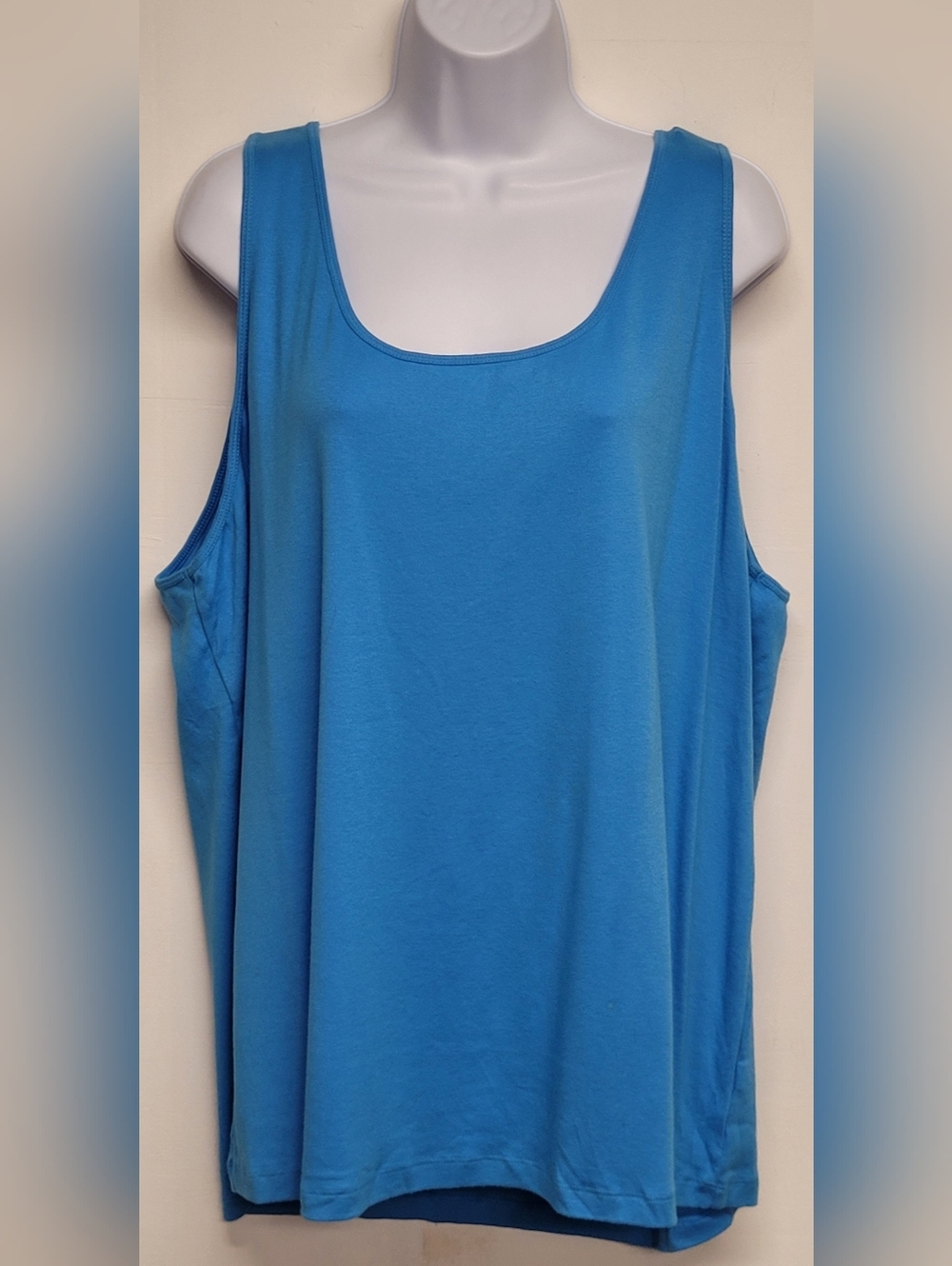 Sonoma 2X The Everyday Tank Top Blue Cotton Blend Stretch Knit